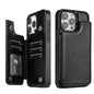 Magnetic Wallet Case for iPhone – Solid‑Color Leather Cover with Double Buckle, RFID‑Blocking Card Holder (iPhone 15/14/13/12/11, XR, XS, SE2, 8, 7)