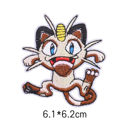 30‑Style Pokemon Embroidery Cloth Patches – Pikachu & Cartoon Iron‑On/Sew‑On Appliques for DIY Clothing