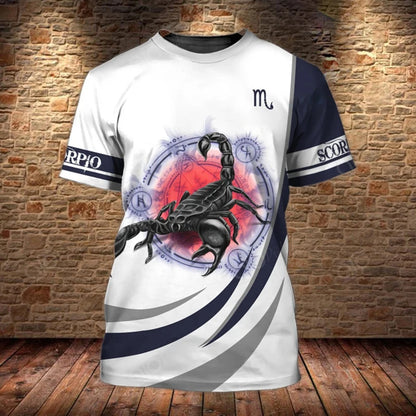 Men’s 3D Scorpion Print T‑Shirt – Summer Casual Oversized Tee