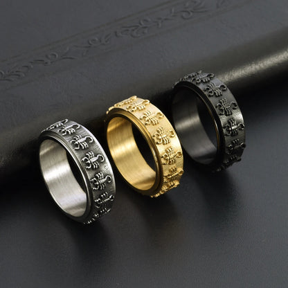 Rotating Scorpion Ring for Men Titanium Steel Gothic Stress Relief Jewelry Punk Finger Ring Unique Anxiety Fidget Toy Gift