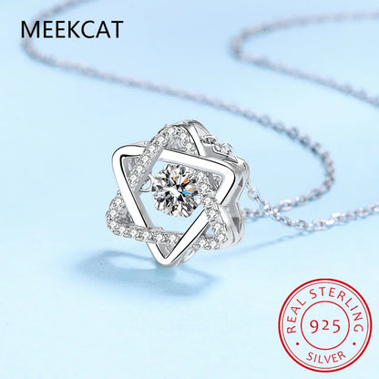 Mothers Days Gifts Star Of David 3ct Moissanite Necklace Pendant For Women Certified Silver 925 Jewelry