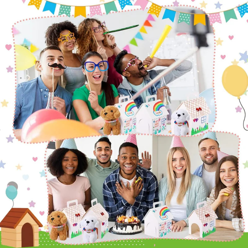 12–36 Sets DIY Adopt‑A‑Puppy Party Favors – Make Your Own Stuffed Animal Kit with Doghouse, Bead Pets & Necklace