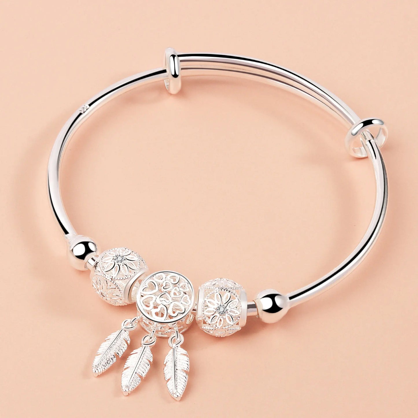 Luxury 925 Sterling Silver Bracelets For Women Vintage Original Starry Sky Carving Adjustable Bangles Party Wedding Fine Jewelry