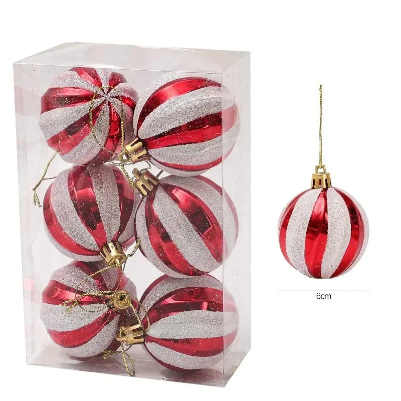 Gold Silver Red Shiny Christmas Balls Xmas Tree Hanging 6cm Large Ball Pendant New Year Gifts Christmas Home Party Decorations