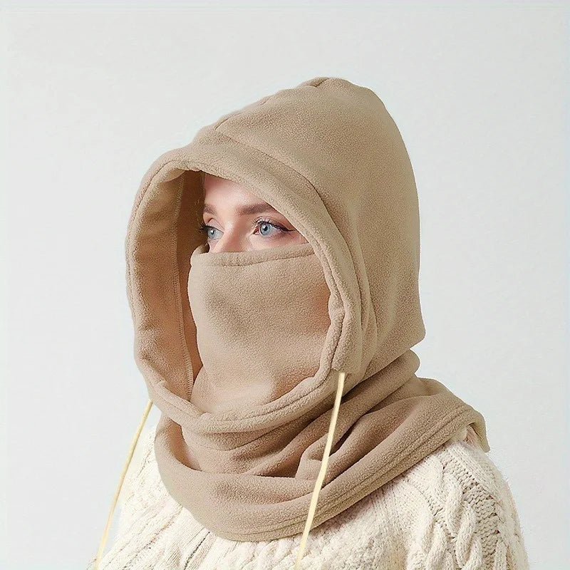 Winter Hooded Scarf - Warm Neck Gaiter with Hood for Outdoor Activities