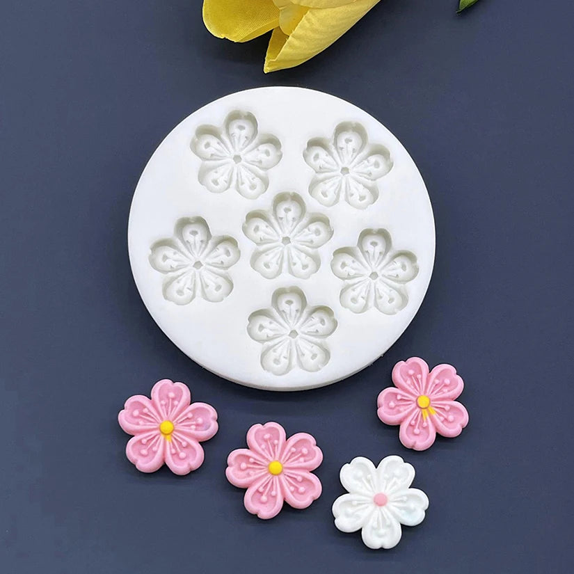 Flower Sakura Silicone Sugarcraft Mold Resin Tools Cupcake Baking Mould Fondant Cake Decorating Tools