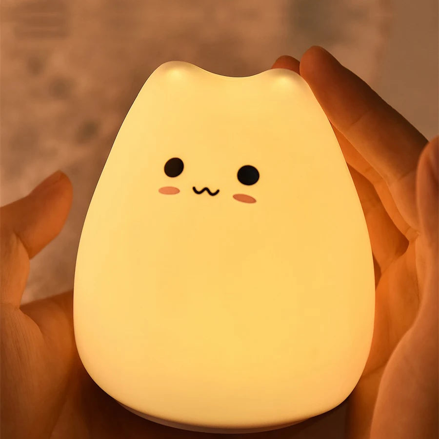 Silicone Night Light – Soft Dimmable LED Squishy Animal Bedside Lamp for Nursery & Gift Giving