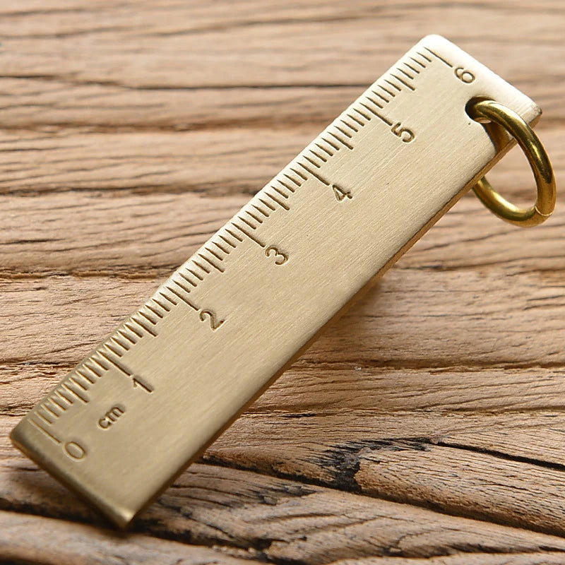 Vintage Brass Measuring Ruler – Creative Straight Ruler, Triangle Ruler & Protractor for Students and Stationery Lovers