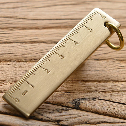 Vintage Brass Measuring Ruler – Creative Straight Ruler, Triangle Ruler & Protractor for Students and Stationery Lovers