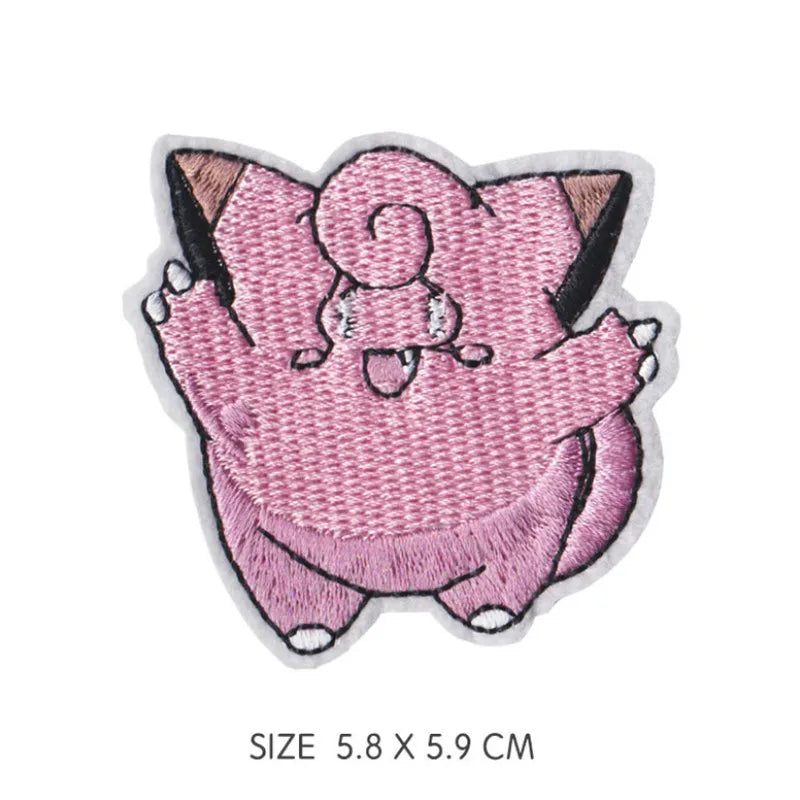 30‑Style Pokemon Embroidery Cloth Patches – Pikachu & Cartoon Iron‑On/Sew‑On Appliques for DIY Clothing