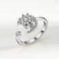 Fidget Spinner Ring Anxiety for Women Multiple Crystal Flower Eye Butterfly Animal Ring Rotate Anti Stress Wedding Jewerly