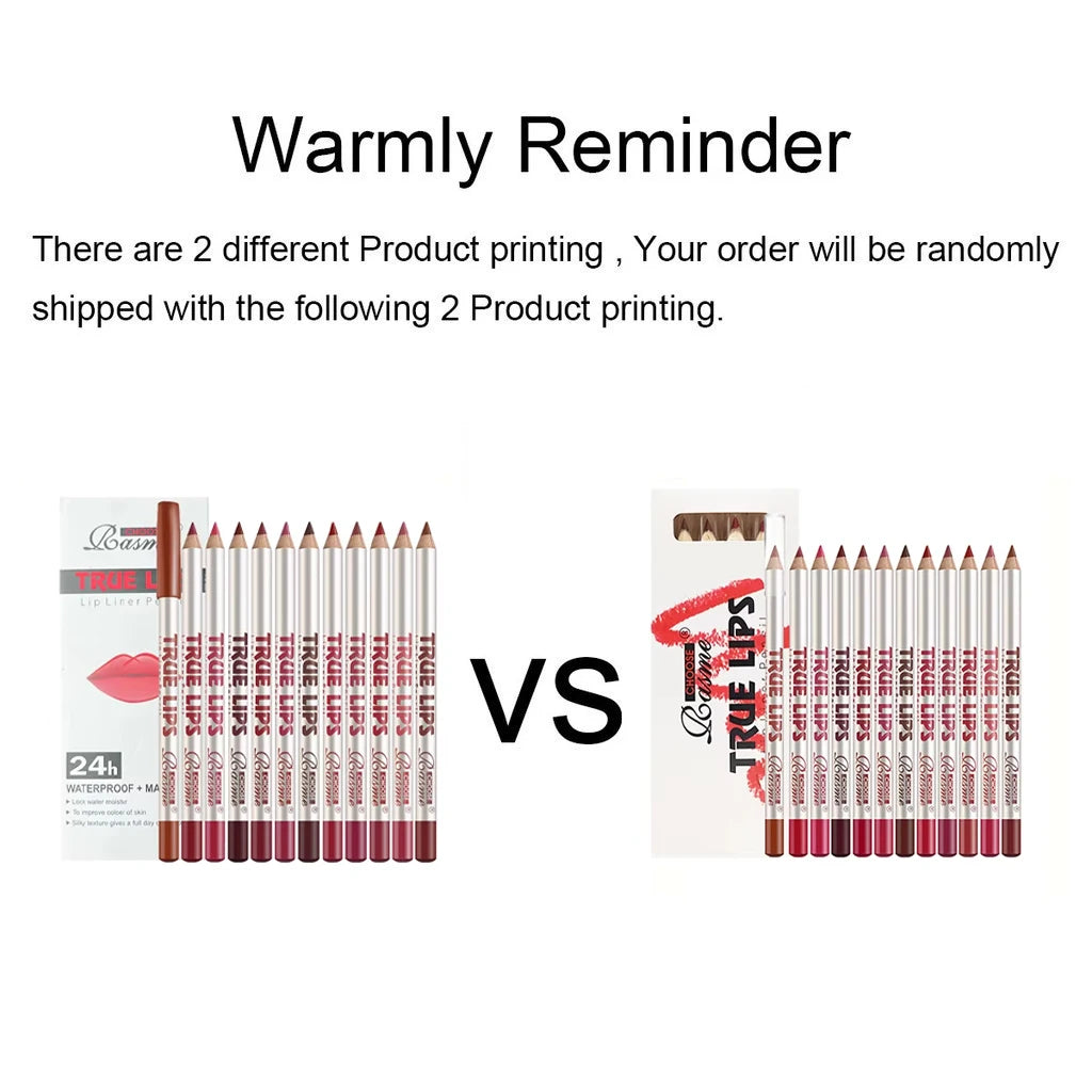 12pc Lip Liner Pencil Set, Long-Lasting Smudge-Proof Nude Colors, Smooth Matte Finish, 12 Assorted Shades Lip Makeup Gift Set,