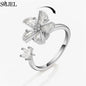 Korean Fashion Daisy Spinner Fidget Ring Multiple Style Sunflower Rose Snowflake Rotate Freely Anti Stress Anxiety Rings Wedding