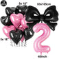 Giant Black Pink Bow Balloon Coquette Birthday Party Decorations Bowknot Balloon for Girls Baby Shower Bridal Wedding Supplies