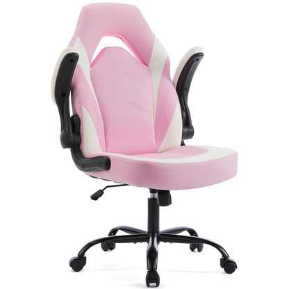 Office Desk  Computer Chair Ergonomic Adjustable PU Leather Racing Flip-up Armrest  JHK