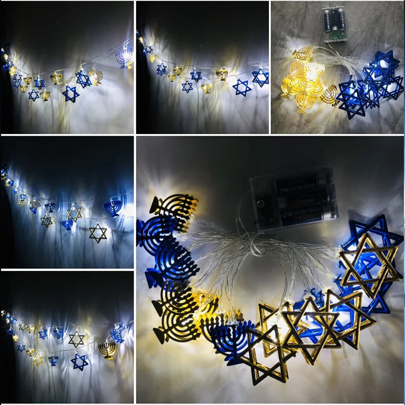 10LED Hanukkah String Lights – Mogen David Star Party Décor