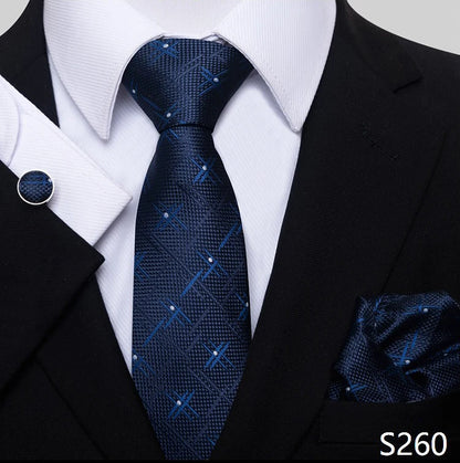 Necktie Pocket Squares Cufflink Set