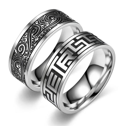 Men’s Titanium Steel Retro Ring – Handmade Fashion Statement Band