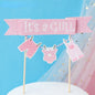 Gender Reveal Cake Decoration Blue Pink Baby Boy Girl Cake Toppers Baby Bottle Stroller Happy Birthday Cupcake Topper Baking