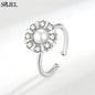 Korean Fashion Daisy Spinner Fidget Ring Multiple Style Sunflower Rose Snowflake Rotate Freely Anti Stress Anxiety Rings Wedding