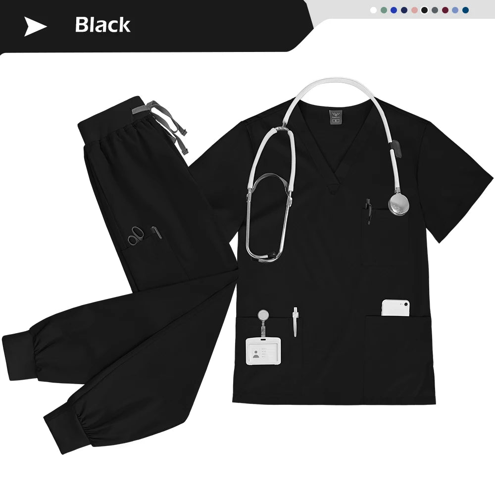 Wholesale Nurse Uniform Set Doctor Nurses Dental Hospital Uniforms Joggers Pants Sets Beauty Spa Nursing Articles Scrub Workwear