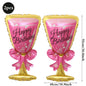 Champagne Bottle and Goblet Wine Glass Large Mylar Balloons Valentines Engagement Wedding Birthday Anniversary Party Decorations