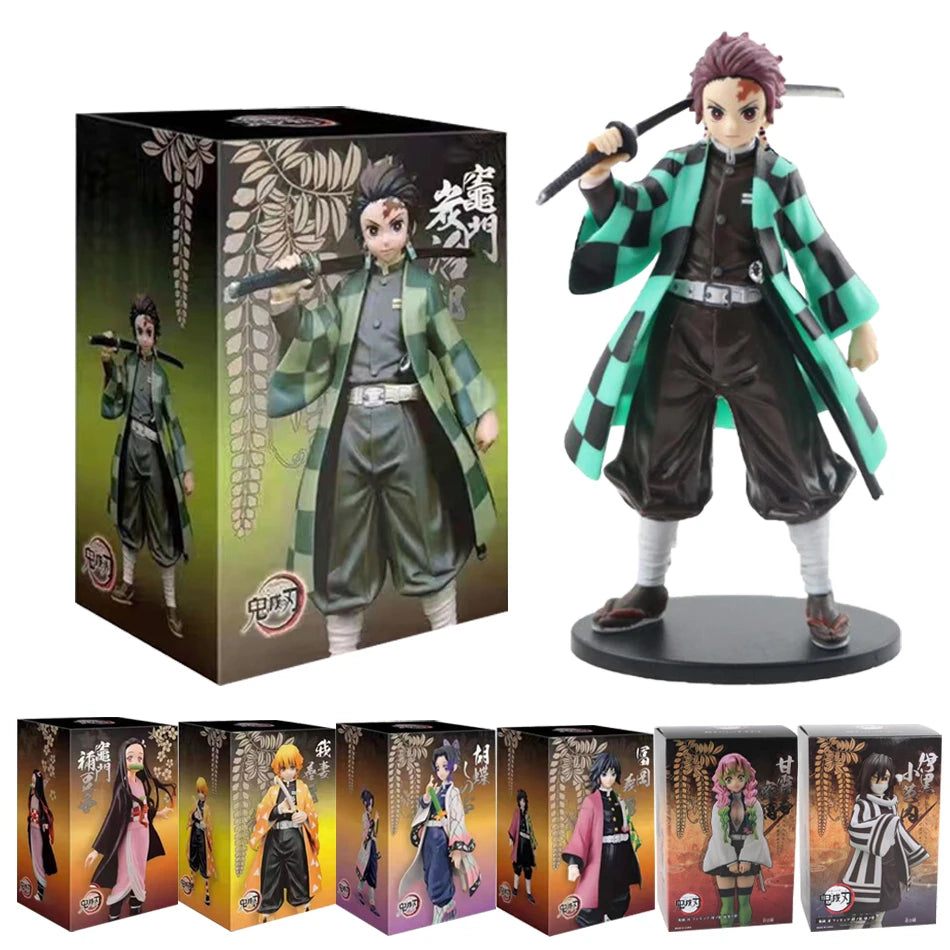 Anime Figure Kamado Tanjirou Nezuko Demon Slayer Figure Action Figures PVC Model Toys Zenitsu Figurine Inosuke Kimetsu No Yaiba
