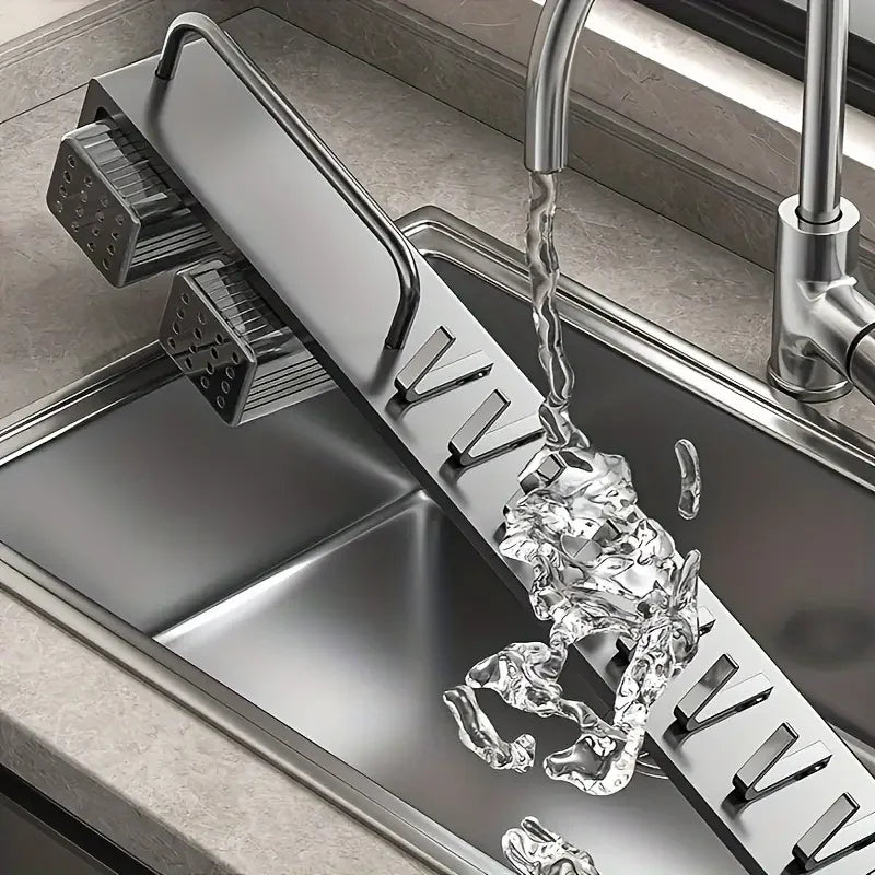 Wall Mounted Kitchen Knife Pot Cover Storage Rack Metal Kitchen Shelf Skeletonized Drainage Easy To Clean Chopstick Organizer