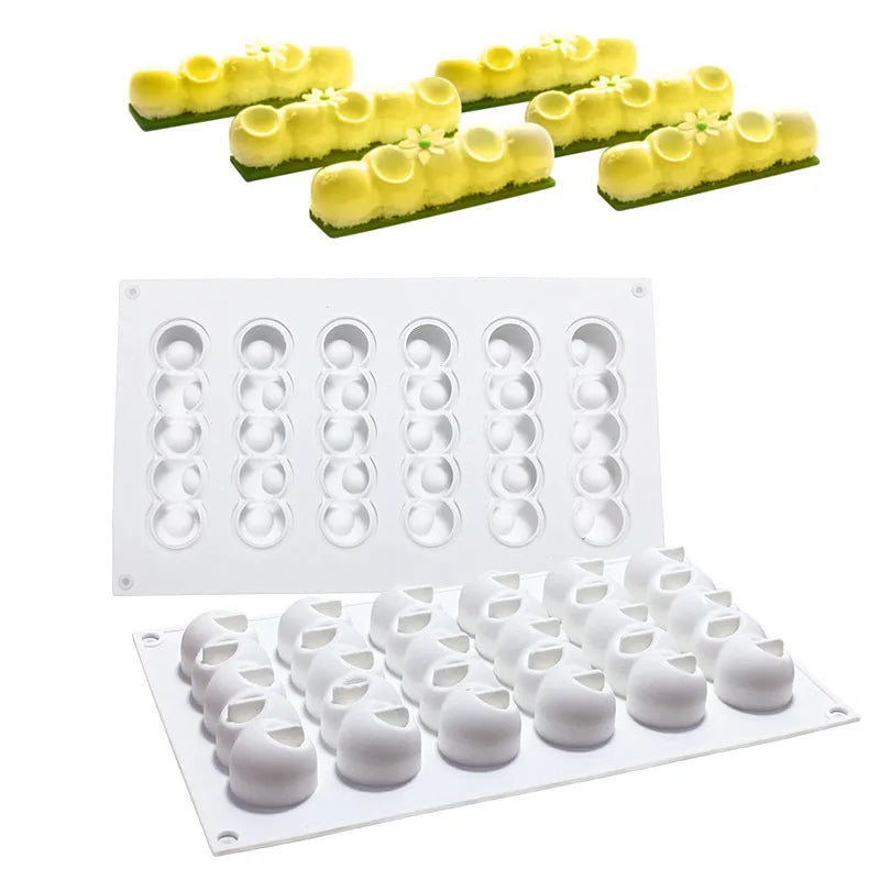 DIY Caterpillar Silicone Baking Mold String Balls Chocolate Candy Biscuit Cake Jelly Ice Mould Cute Gifts Soap Candle Making Set