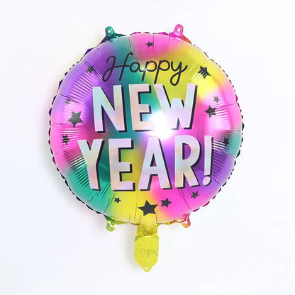 2026 New Year Foil Ballons Happy New Year Letter Banner Garland Party Decorations New Year Wine Bottle Star Round Photo Props