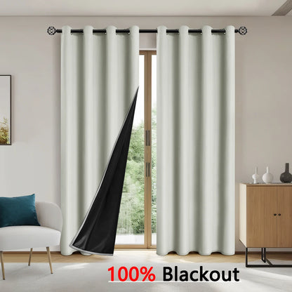 1pc Solid color full shading and sun protection 100% Blackout curtains