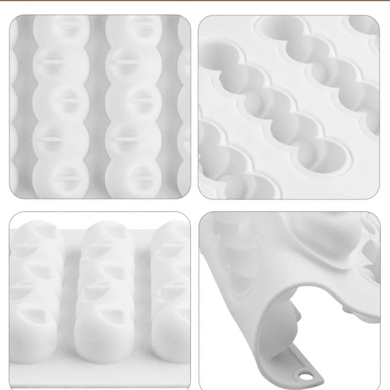 DIY Caterpillar Silicone Baking Mold String Balls Chocolate Candy Biscuit Cake Jelly Ice Mould Cute Gifts Soap Candle Making Set