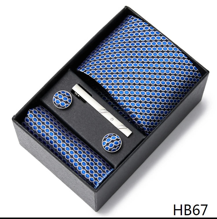 Men's  Tie Pocket Squares Necktie Box Set