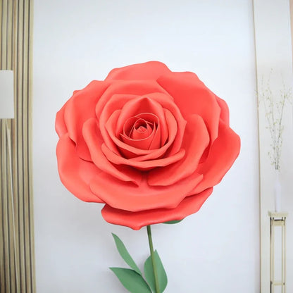 40-60CM Artificial Rose Head Wedding Decoration Large Event Decoration Shopping Mall Window Photography Props 3D PE Flowers