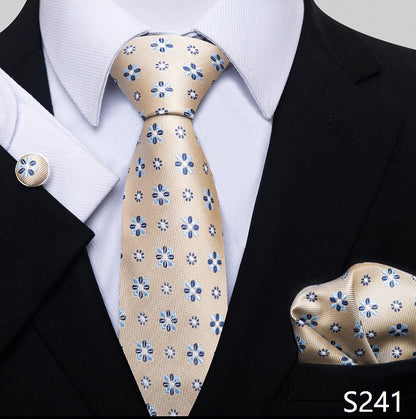 Necktie Pocket Squares Cufflink Set