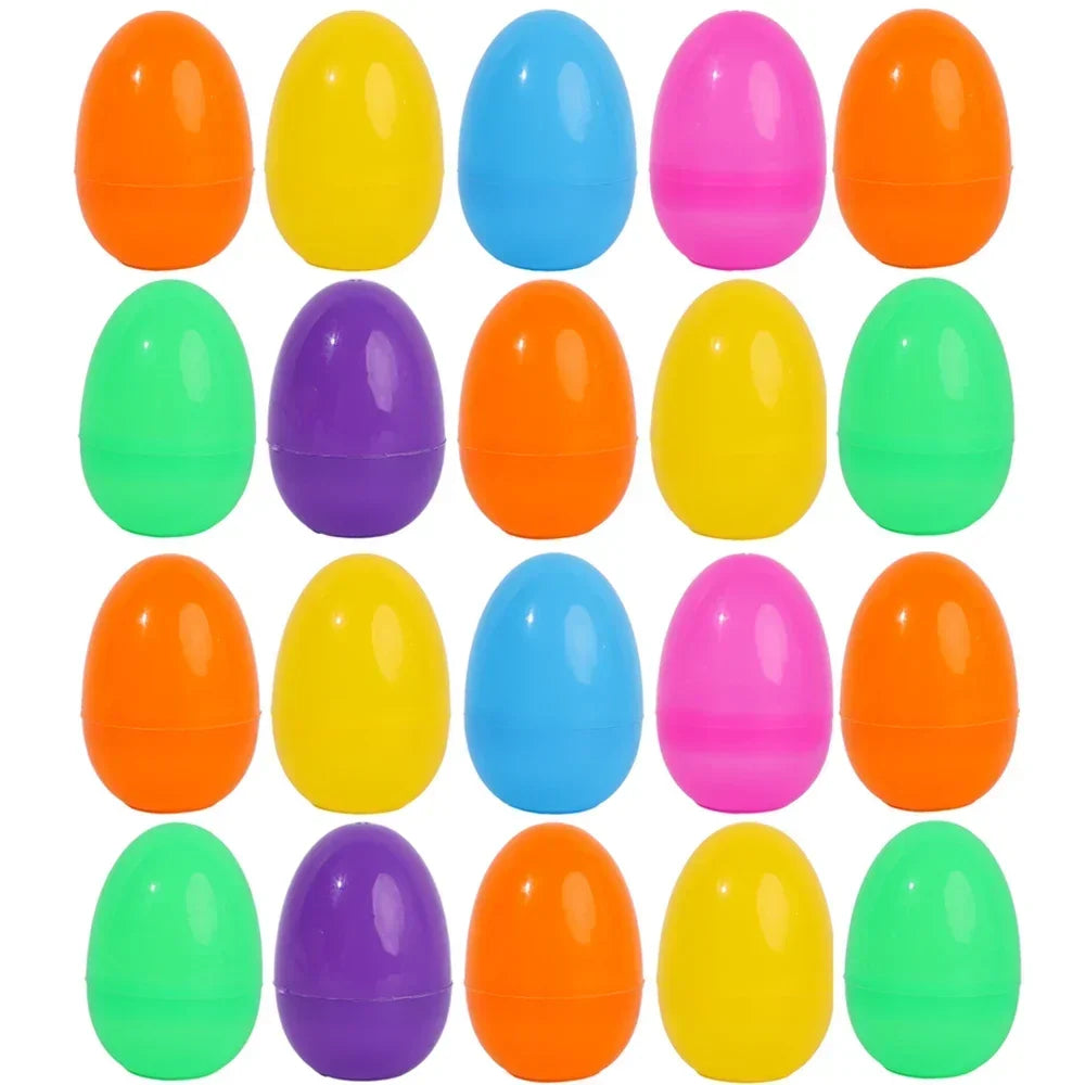 50/10PCS Easter Fillable Eggs Colorful Plastic Eggshell Creative Easter Gift Box Children's Toys Wedding Birthday Party Decor
