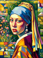 Abstract Pearl Girl Diamond Art – DIY Diamond Painting Mosaic, Handmade Embroidery Wall Décor
