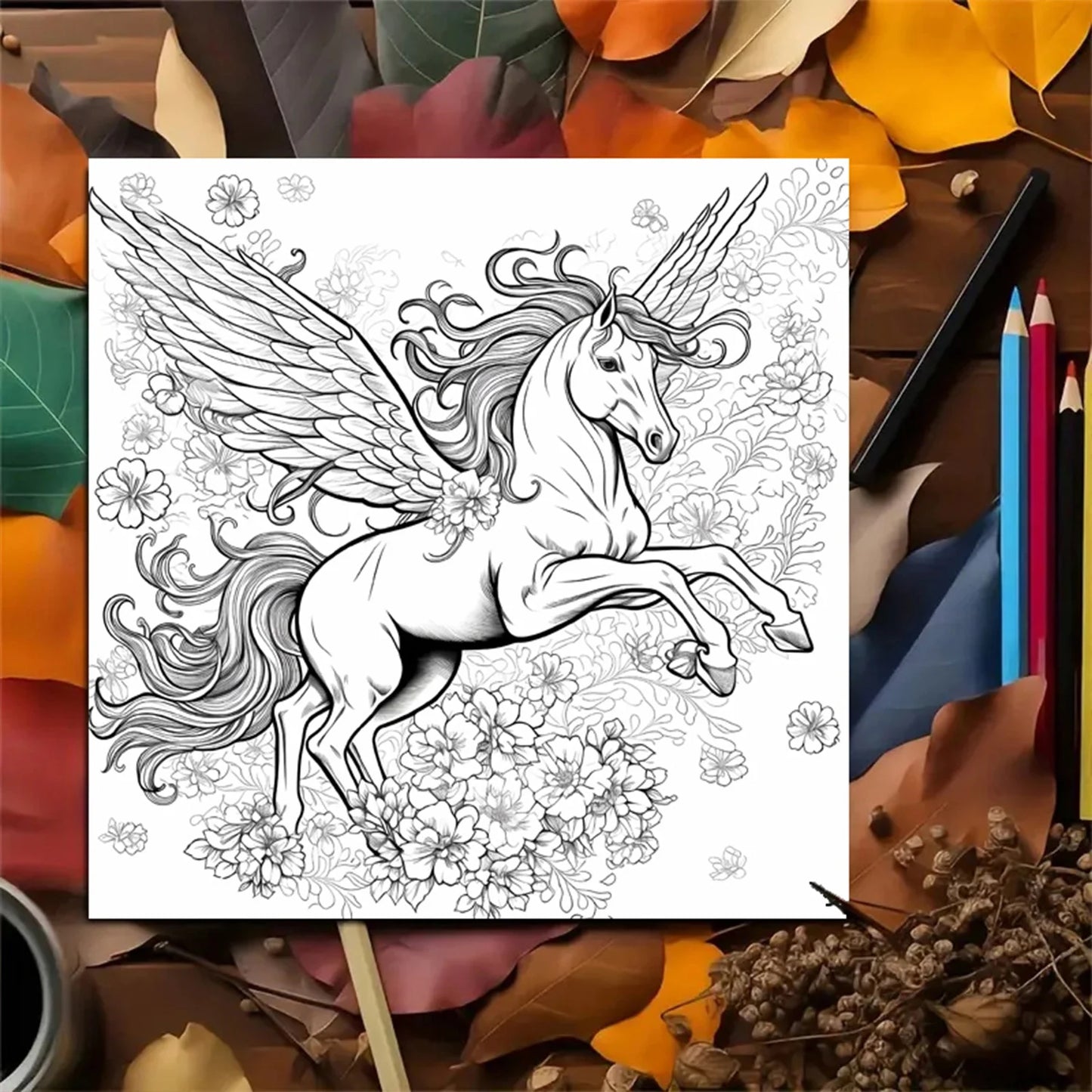 Adult Picture Book: Enchanting Unicorn Colouring Book Whimsical Animated Designs