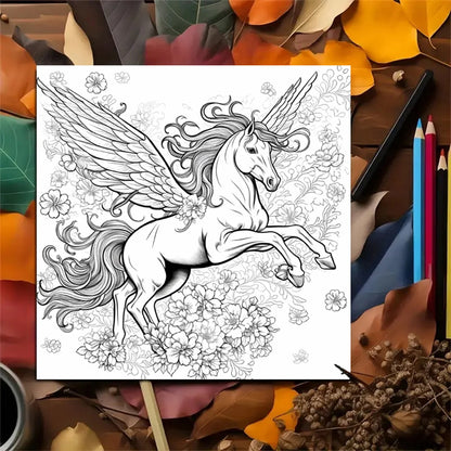 Adult Picture Book: Enchanting Unicorn Colouring Book Whimsical Animated Designs