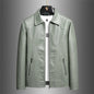 Men’s Trendy PU Leather Jacket – Black or Light Green, Asian Size M–7XL