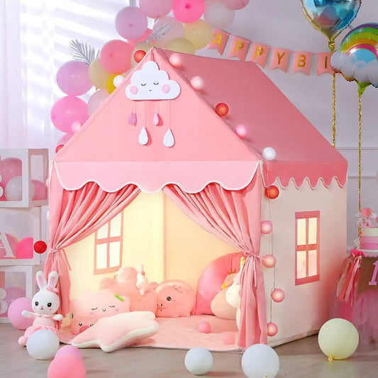 Children Play Tent Princess Castle House Child Room Cartoon Indoor Outdoor Playhouse Folding Decor Tent Toy Christmas Gift Girls