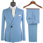 Men’s Double‑Breasted Suit Set – Metal Buckle Edition (Blazer + Trousers)