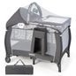 All-in-One Portable Baby Playard with Bassinet, Changing Station, Mosquito Net, Toys, Music, Storage for Toddlers - GreyTime-lim