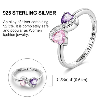 Rings Original 925 Sterling Silver Rings Simple Zircon Heart Ring For Wedding Valentine's Day Women Ring Jewelry Gift