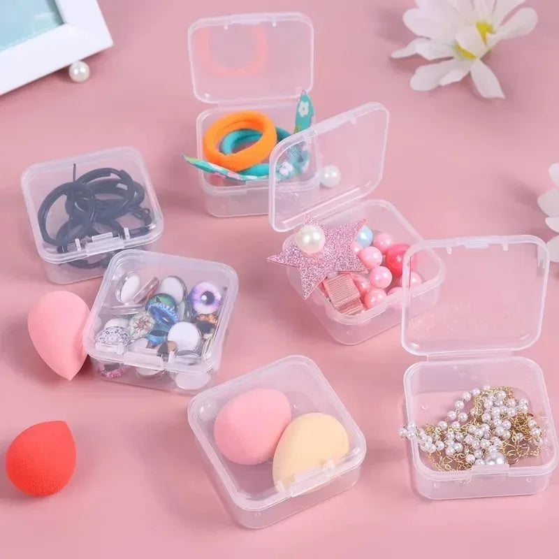 Mini Transparent Storage Boxes – Portable Containers for Earrings, Rings & Small Accessories (6/60pcs)