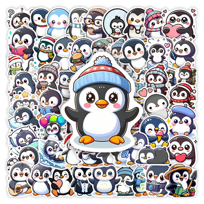Lovely Penguin Stickers Cartoon DIY Toys Gift Decorative Decal for Kids Scrapbook Junk Journals Laptop Luggage Bottle Waterproof