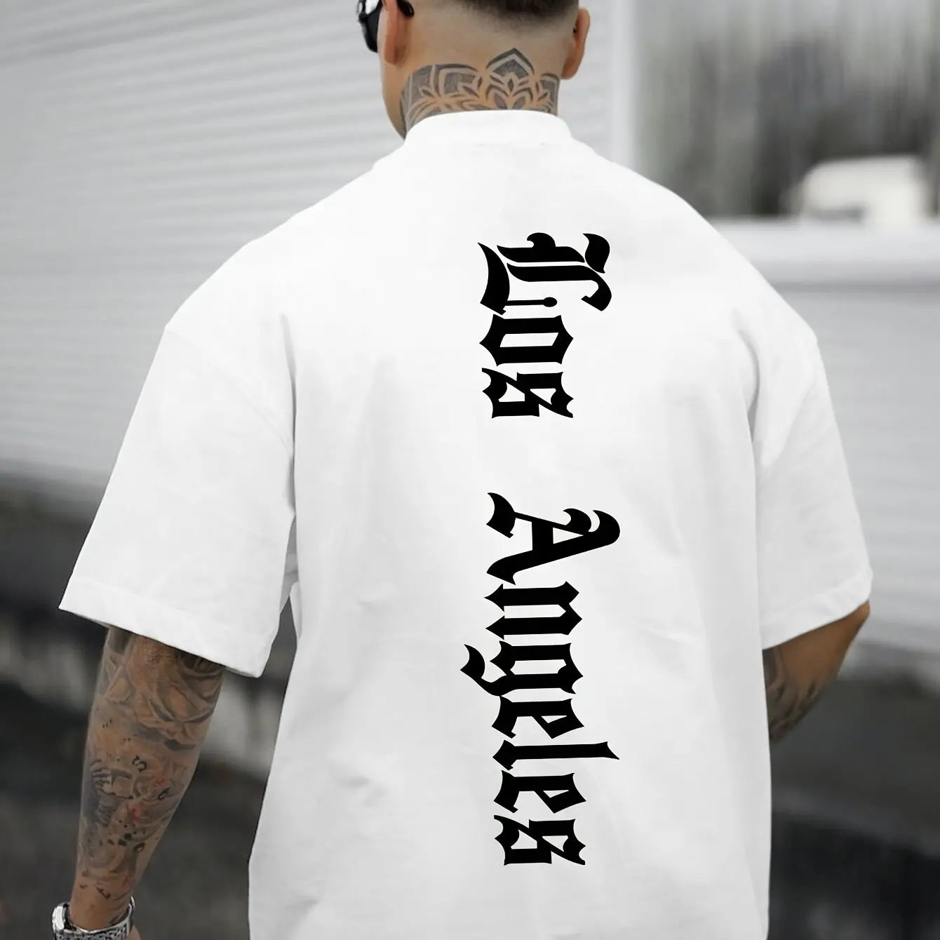 Men’s LA Graphic Tee – 100% Cotton Loose Fit Summer Shirt