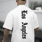 Men’s LA Graphic Tee – 100% Cotton Loose Fit Summer Shirt