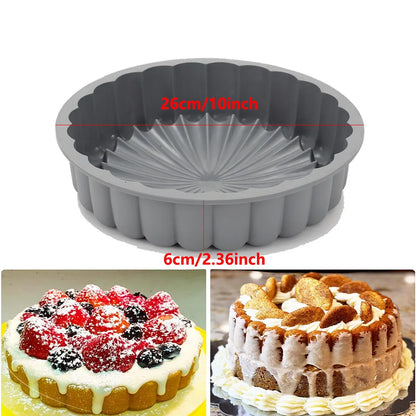 Silicone Cake Pan 10in Air Fryers Oven Baking Tray Round Silicone Cakes Pan Sponge Flan Mold Shortcake Baking Pan Silicone Molds