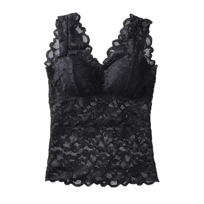 Women's Lace See-through Pads Tank